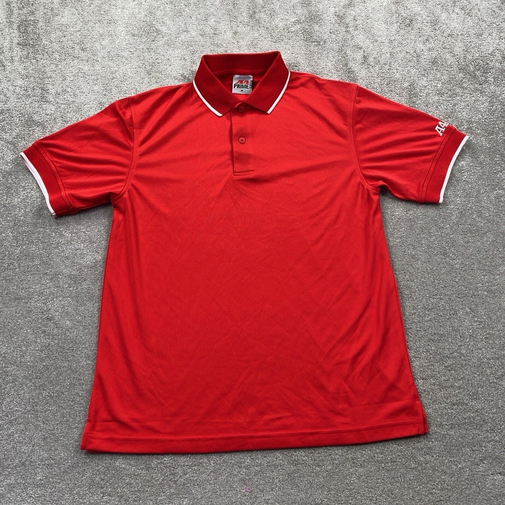 A4 Prime Men's‎ Coaches Team Polo Size Med Red Short Sleeve Collared